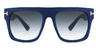 Dark Blue Gradual Grey Alaina - Square Sunglasses
