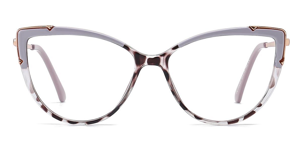 Purple Grey Grey Stripe Diego - Cat Eye Glasses