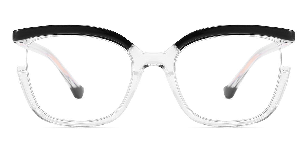 Black Transparent - Square Glasses - Matteo