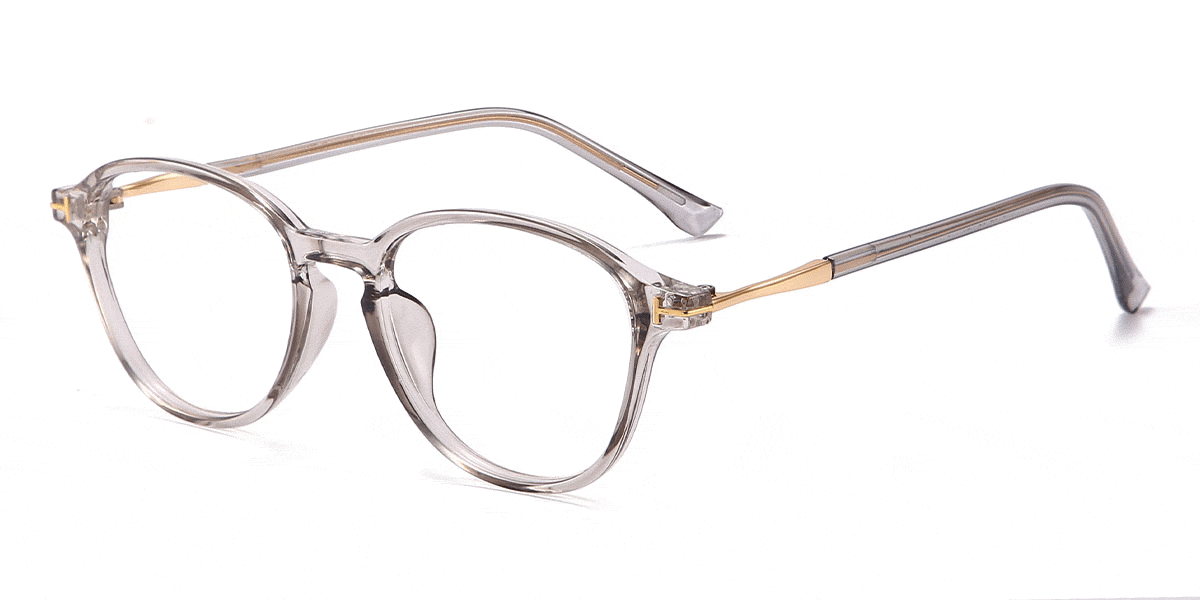 Clear Grey Jeremy Glasses - Oval Glasses