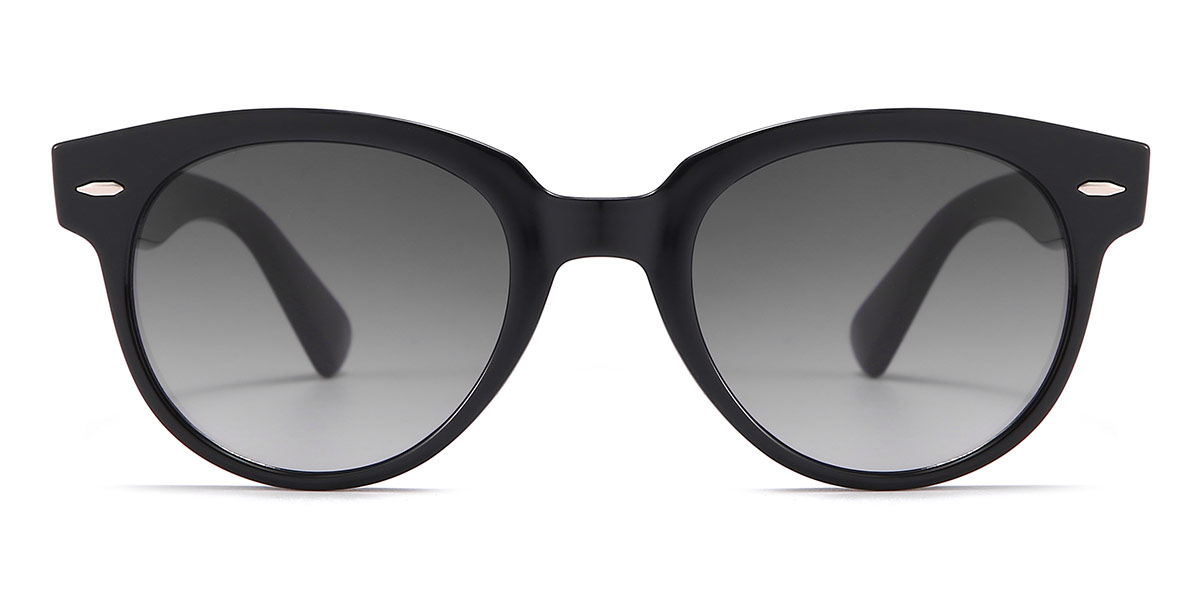 Black Gradual Grey Brody - Oval Sunglasses