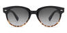 Black Tortoiseshell Gradual Grey Brody - Oval Sunglasses