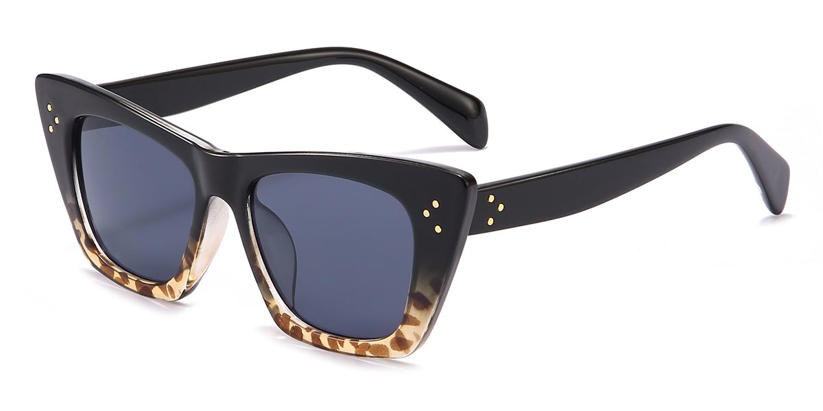 Black Tortoiseshell Gradual Grey Mikayla - Cat Eye Sunglasses
