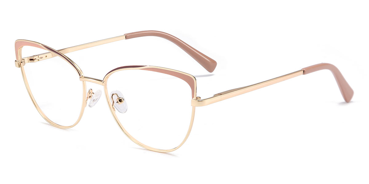 Gold Nude Pink Laila - Cat Eye Glasses