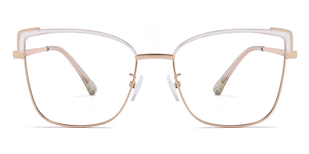 Carley - Square White Glasses For Women