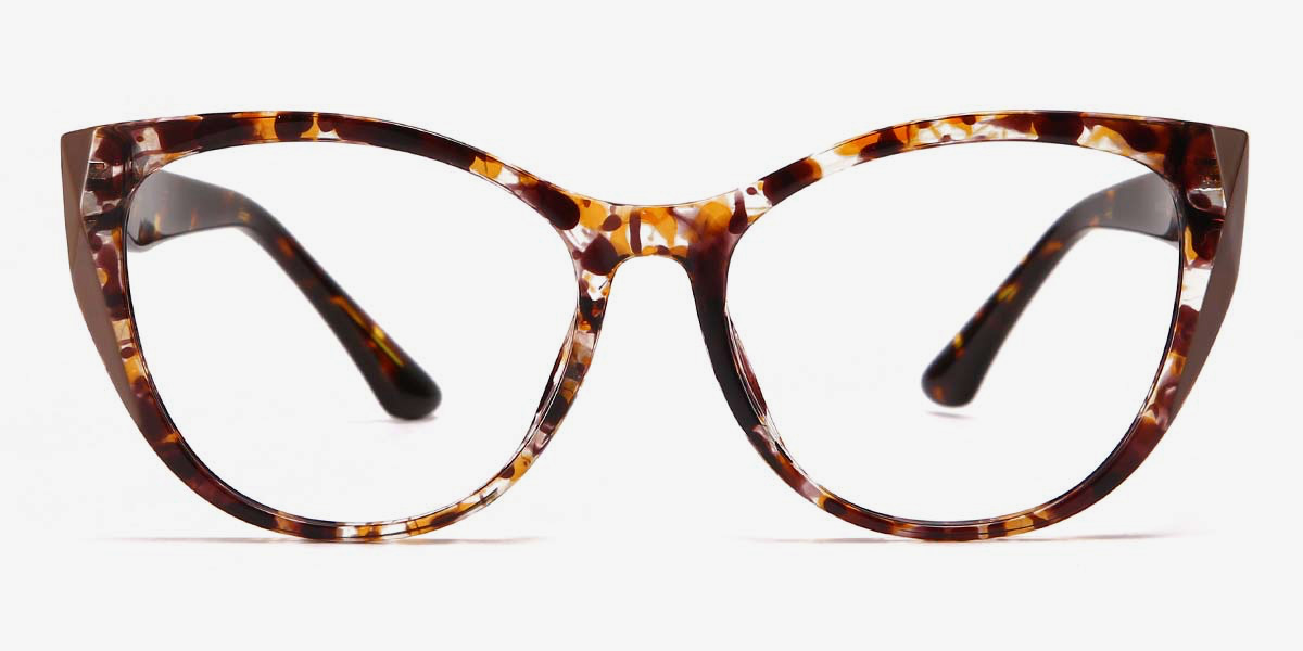 Tina Vintage Cat Eye Glasses Frames - leopard