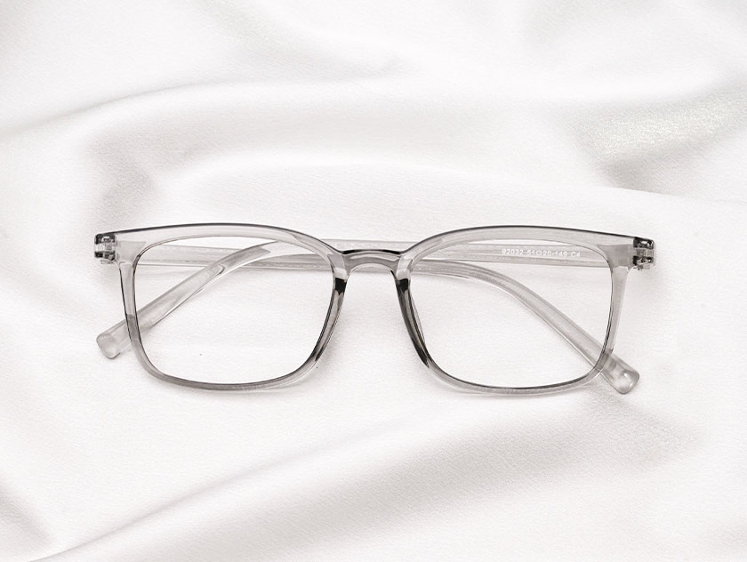 Axel - Rectangle Grey Glasses For Men & Women
