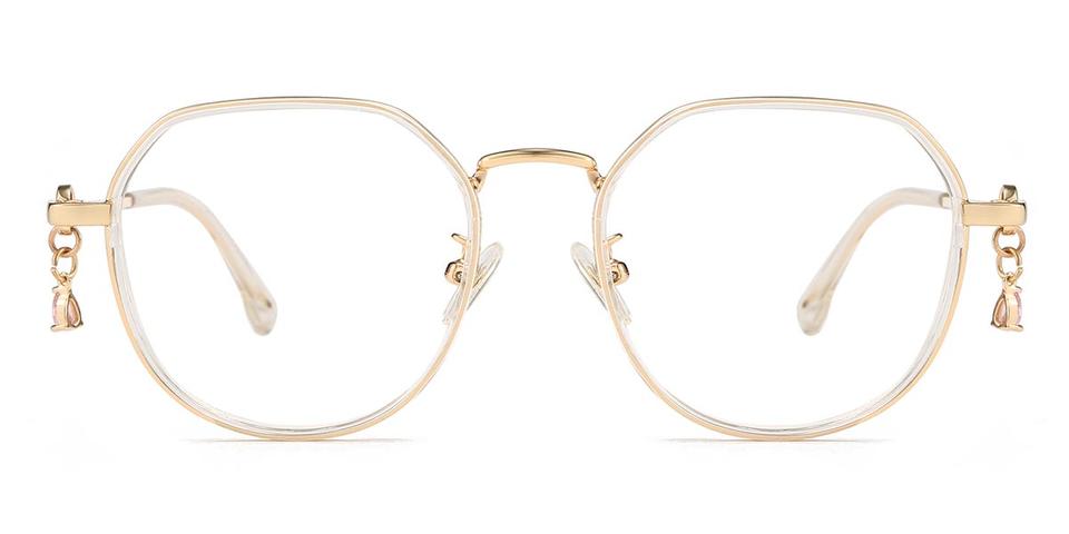 Gold Clear Amanda - Oval Glasses