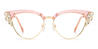 Gold Pink Ozara - Cat Eye Glasses