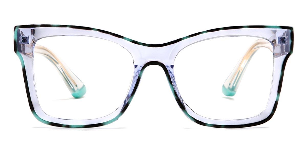 Green Tortoiseshell Danielle - Square Glasses