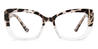 Grey Stripe Clear Juliette - Rectangle Glasses