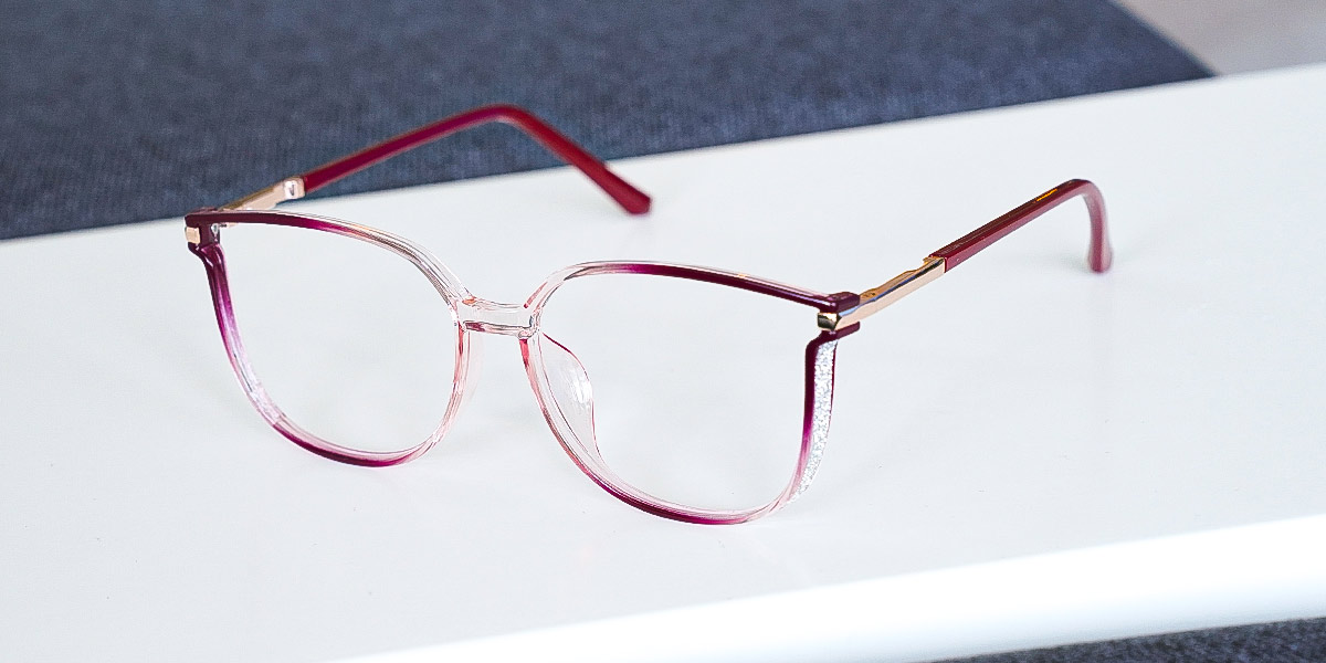 Gradient Rose Violet Harmony - Rectangle Glasses