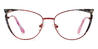 Red Black Flower Hallie - Cat Eye Glasses
