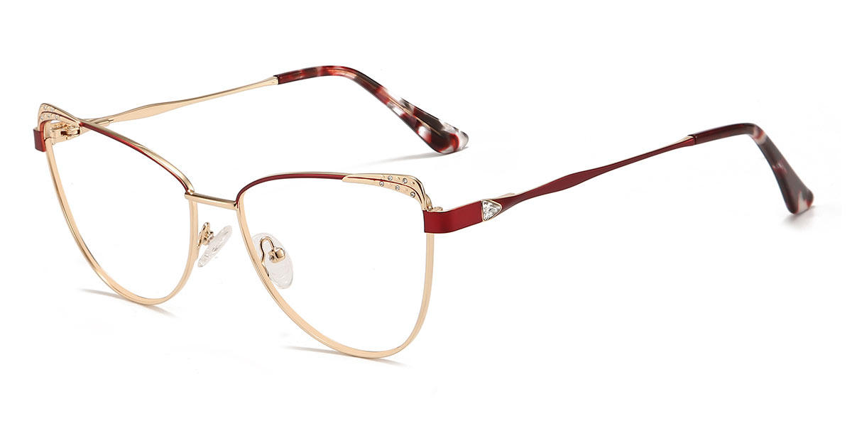 Gold Wine Kehlani - Cat Eye Glasses