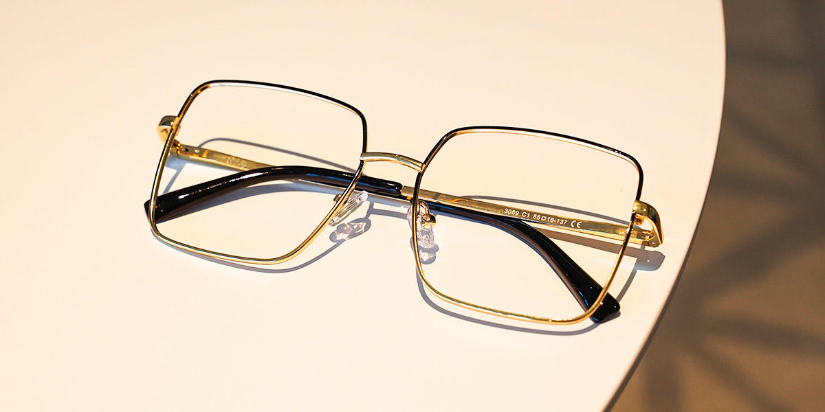Black Gold Emiliano - Square Glasses