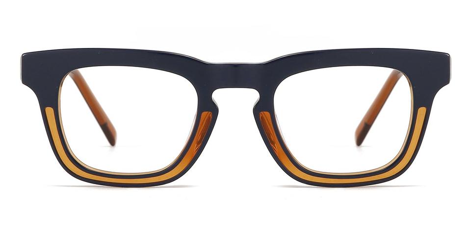 Navy Blue Orange Nyle - Square Glasses