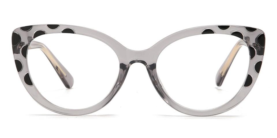 Grey Black Spots Nino - Cat Eye Glasses