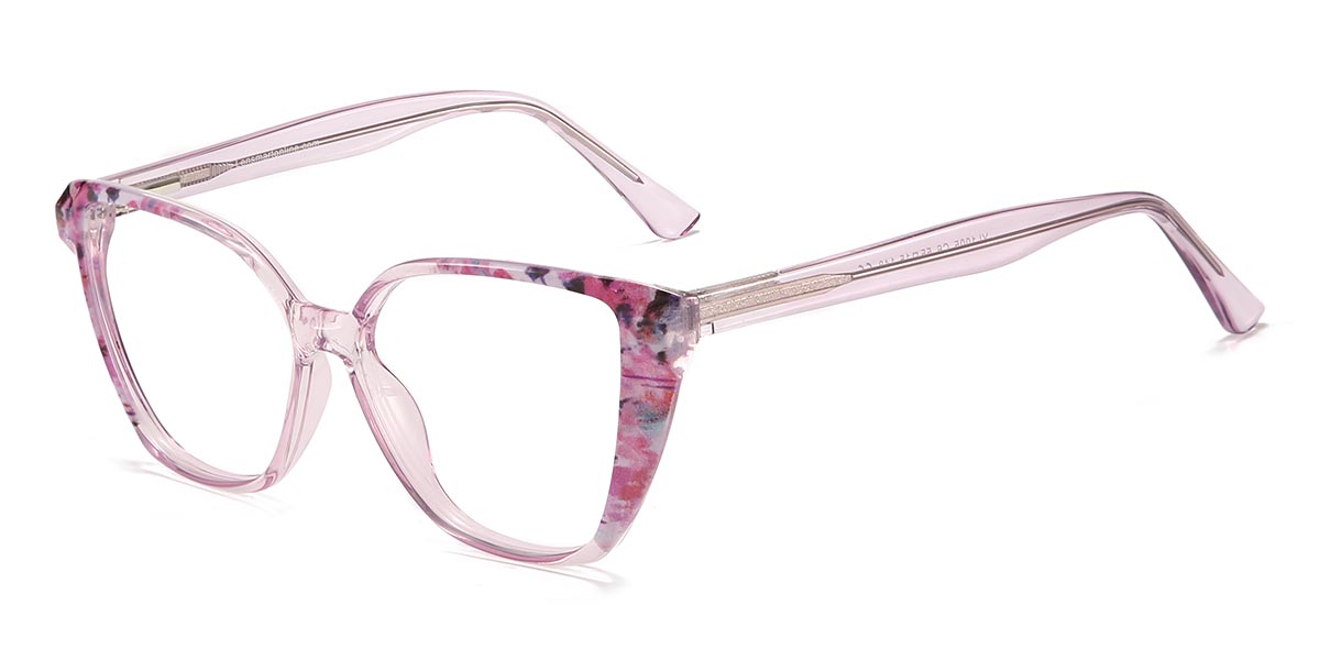 Violet Floral Xavier - Cat Eye Glasses