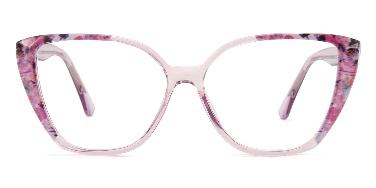 Purple Floral Xavier - Cat Eye Glasses
