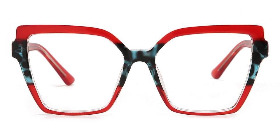 Red Blue Tortoiseshell Nathaniel - Square Glasses