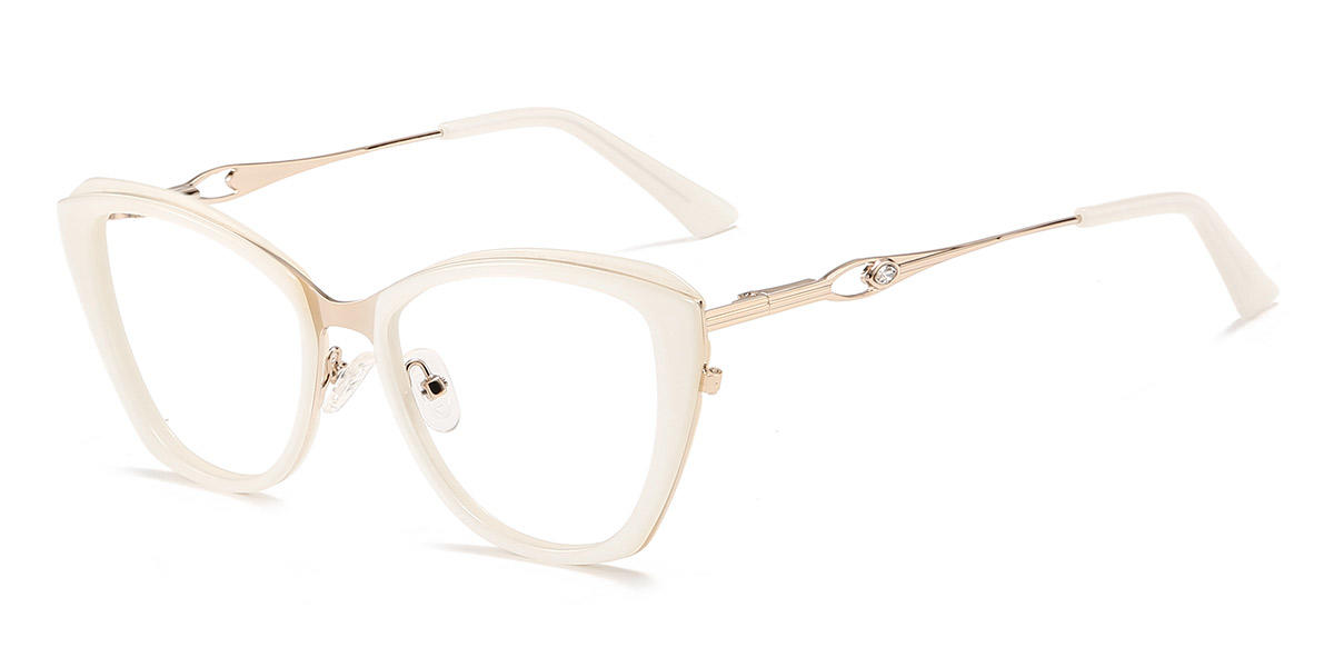 Kaylie - Cat Eye White Glasses For Women