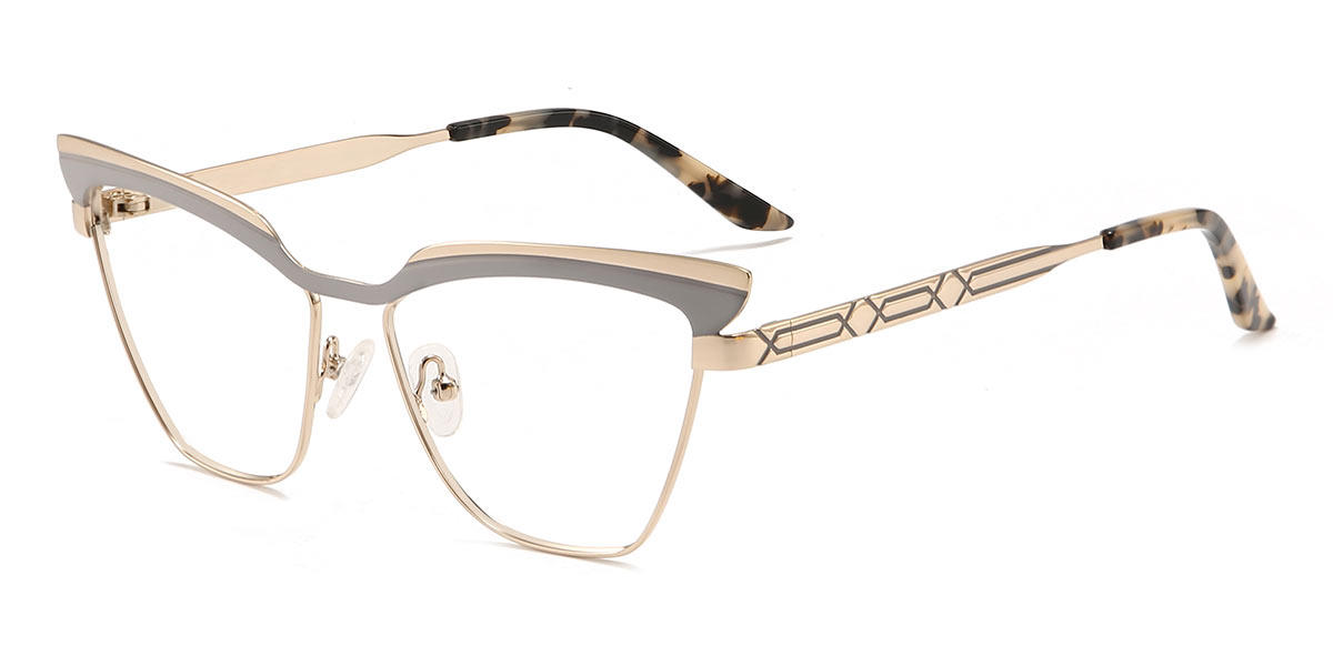 Gold Grey Daphne - Cat Eye Glasses