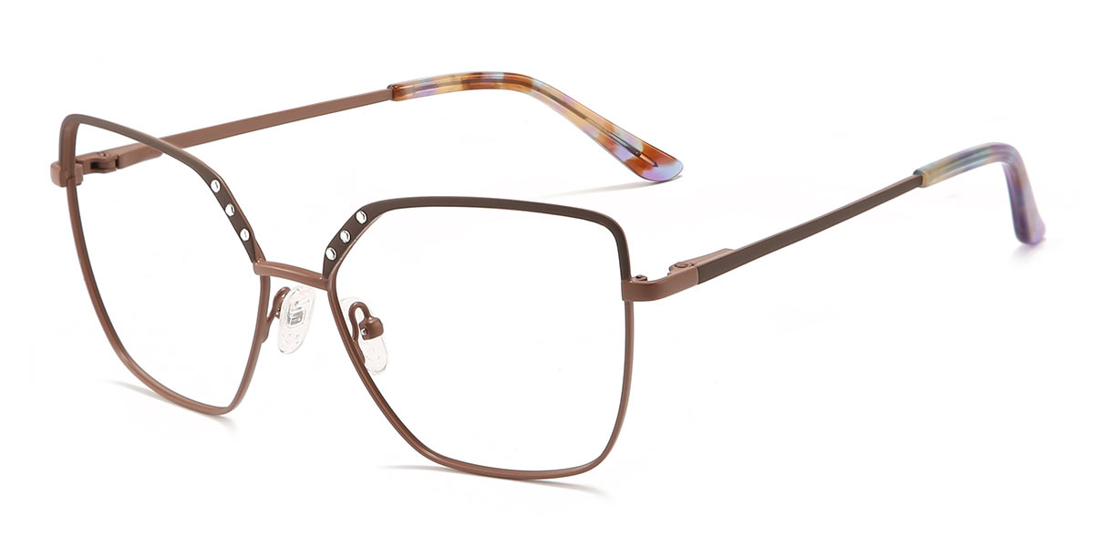 Khaki Brown Madeline - Square Glasses