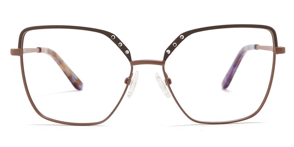 Khaki Brown Madeline - Square Glasses