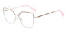 White Cameo Brown Madeline - Square Glasses