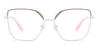 White Cameo Brown Madeline - Square Glasses