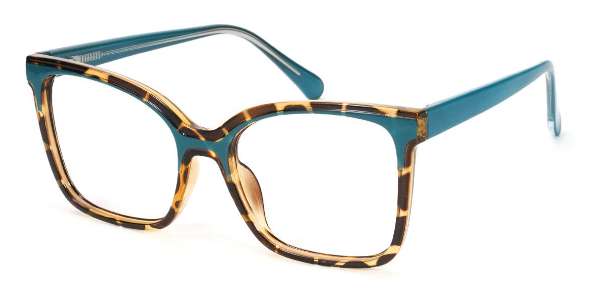 Teal Tortoiseshell Davina - Square Glasses