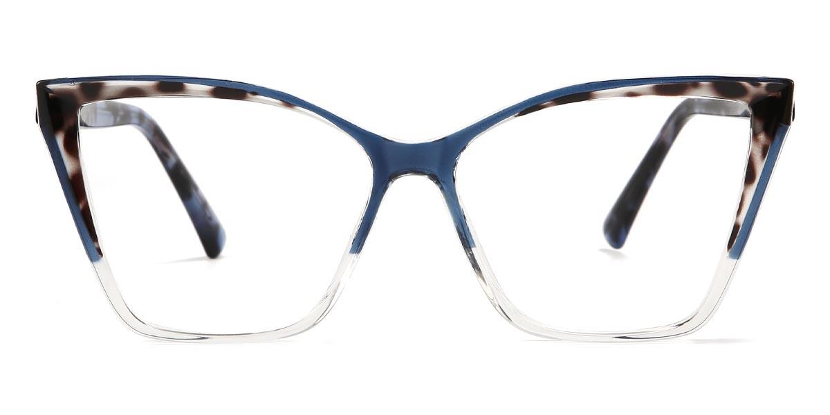 Aegean Blue Brown Spots Gabrielle - Cat Eye Glasses