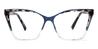 Aegean Blue Brown Spots Gabrielle - Cat Eye Glasses