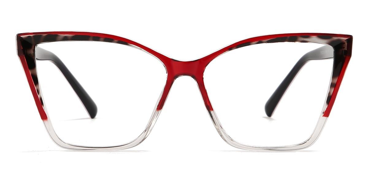 Red Brown Spots Gabrielle - Cat Eye Glasses