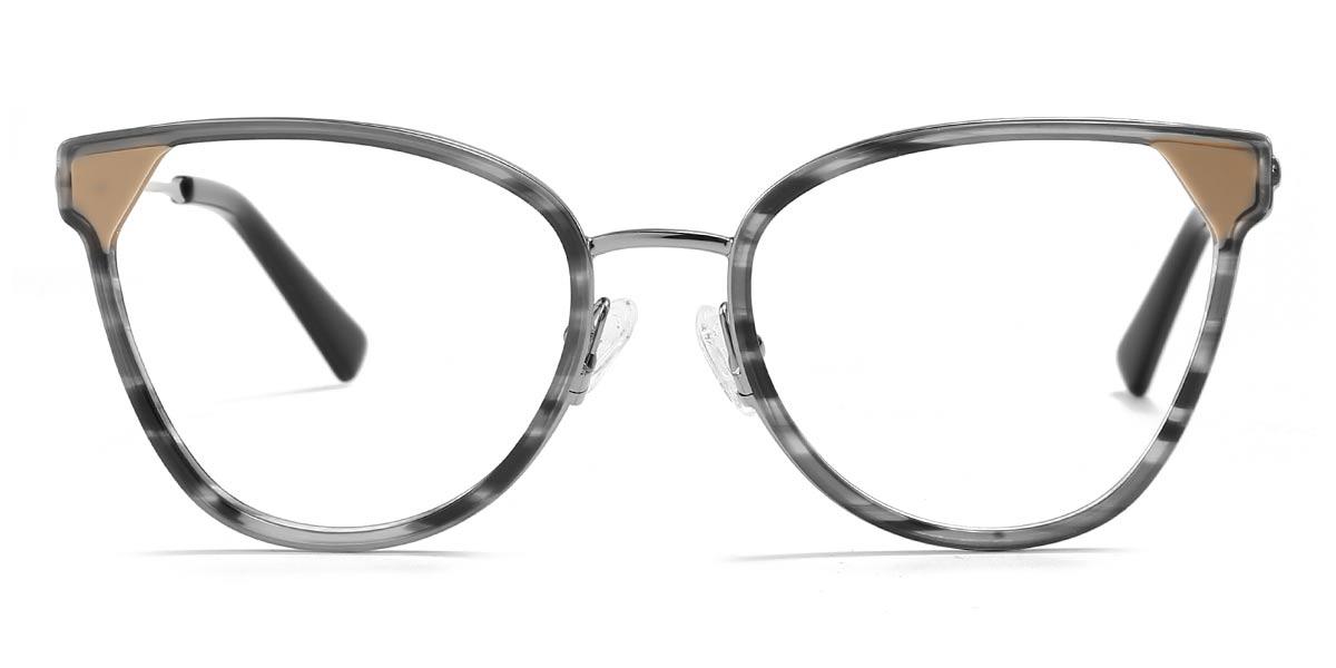 Gray Stripes Aubree - Oval Glasses