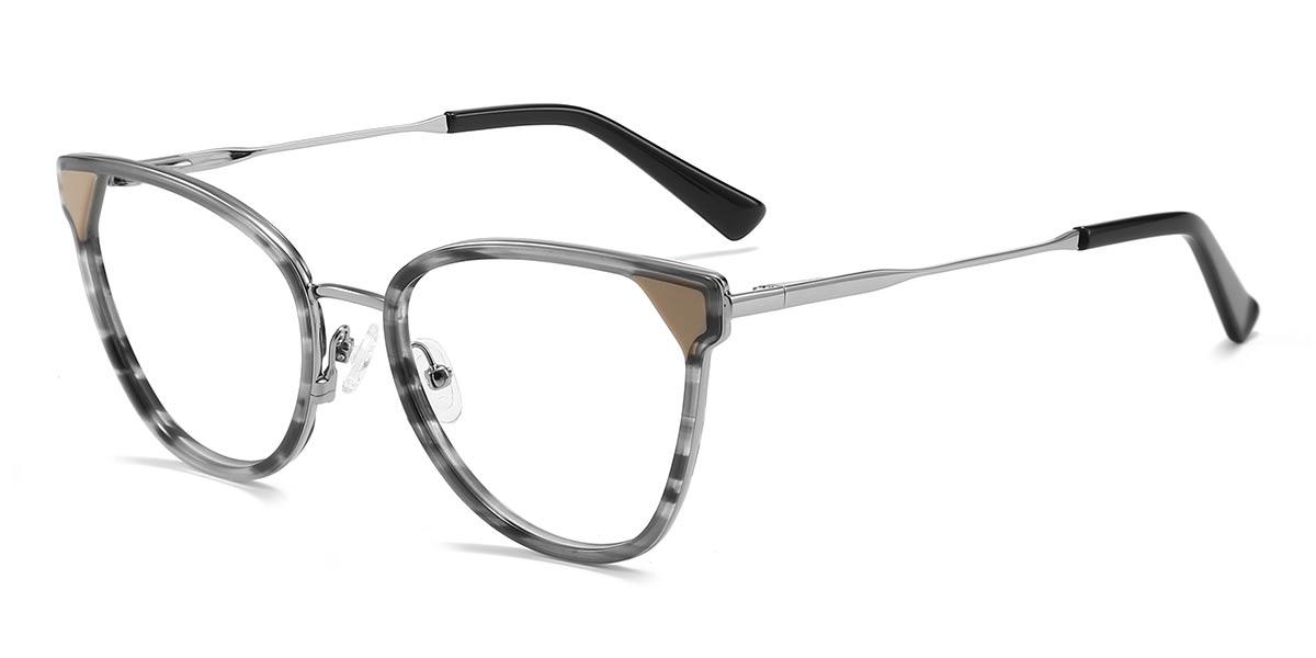 Gray Stripes Aubree - Oval Glasses