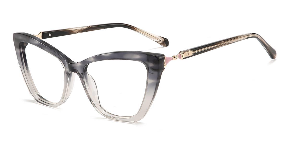Gray Stripes Samantha - Cat Eye Glasses