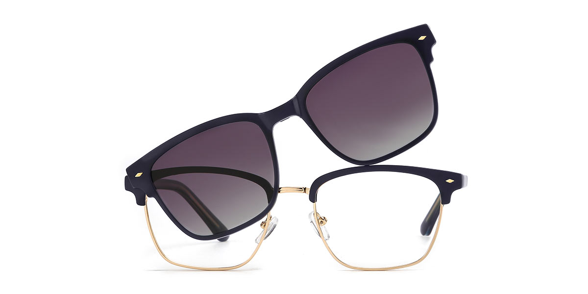 Marina Addison - Rectangle Clip-On Sunglasses