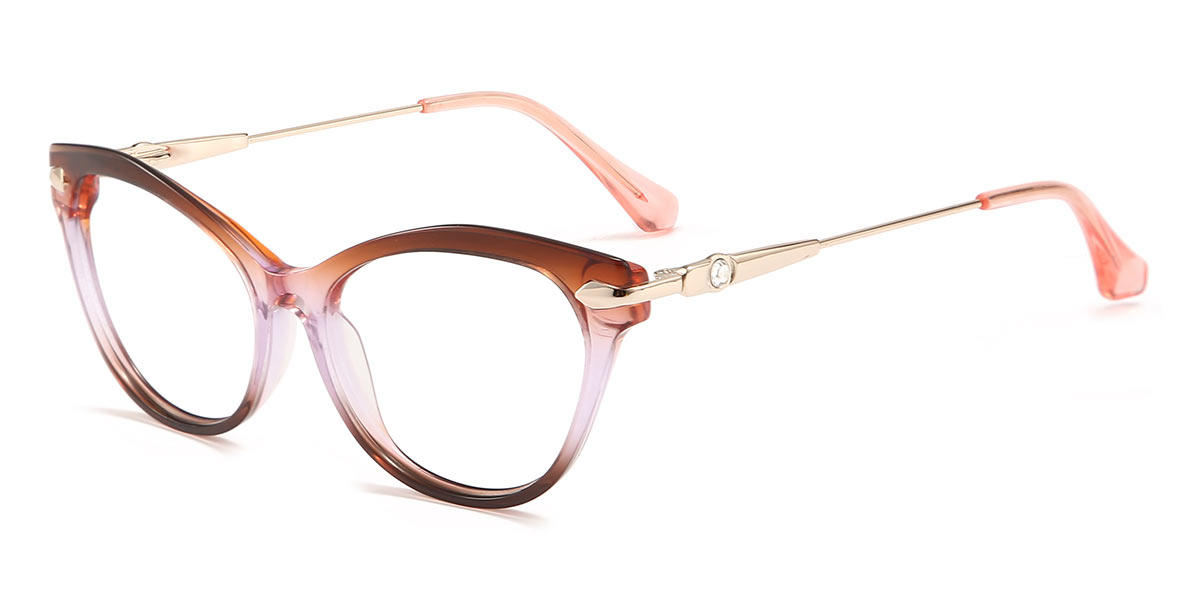 Gradient Brown Jessica - Cat Eye Glasses