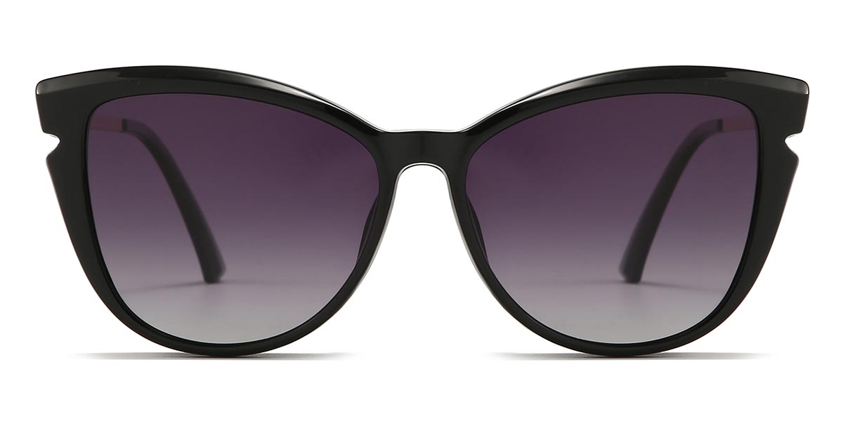 Black Joseph - Cat Eye Clip-On Sunglasses
