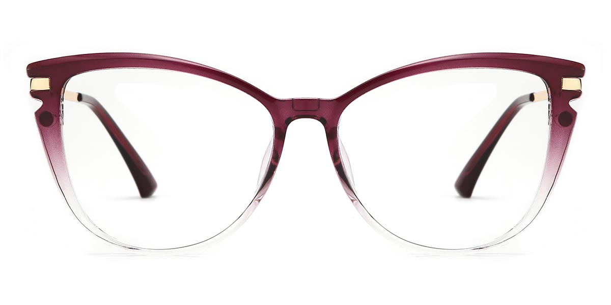 Gradient Purple Joseph - Cat Eye Clip-On Sunglasses