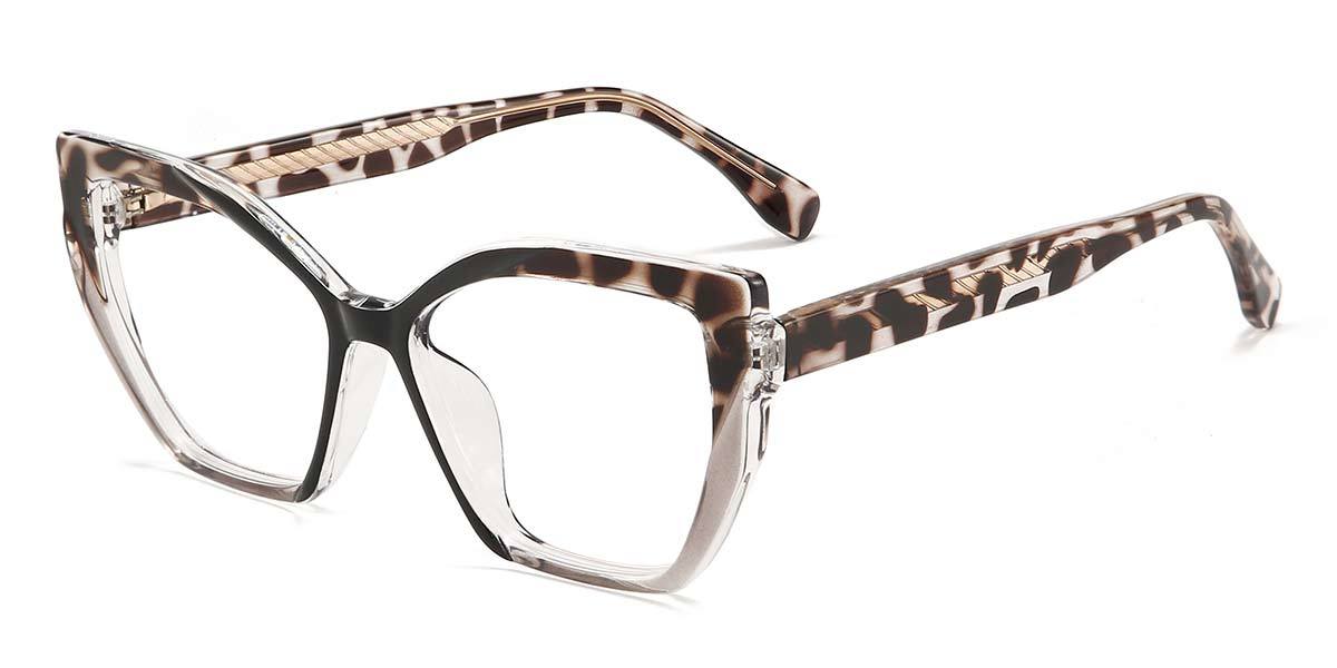 Grey Brown Spots Helena - Square Glasses
