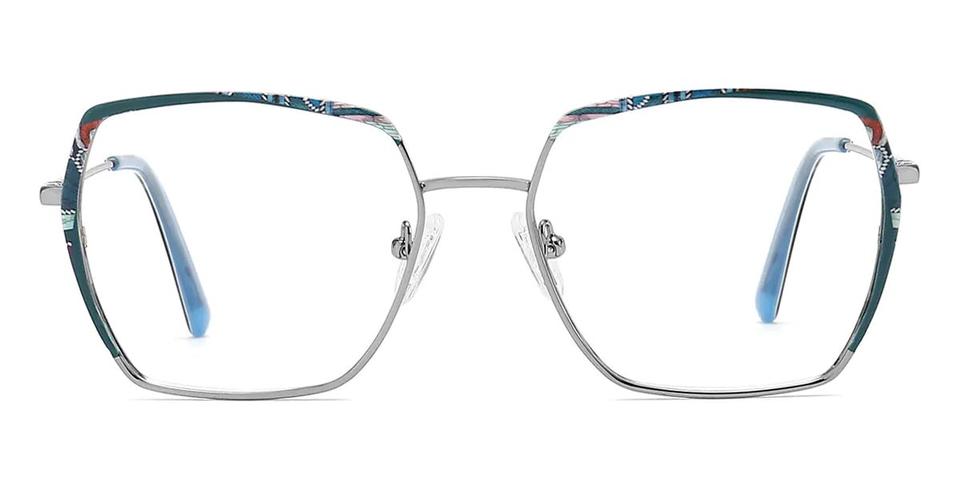 Silver Blue Gianna - Square Glasses