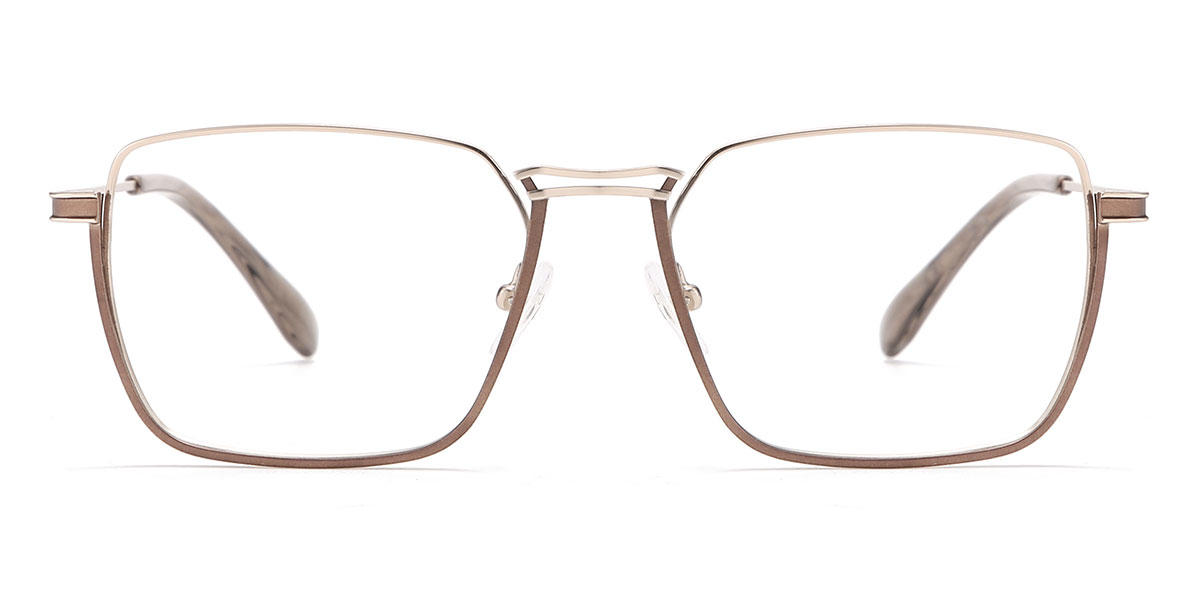 Gold Brown Andrew - Rectangle Glasses