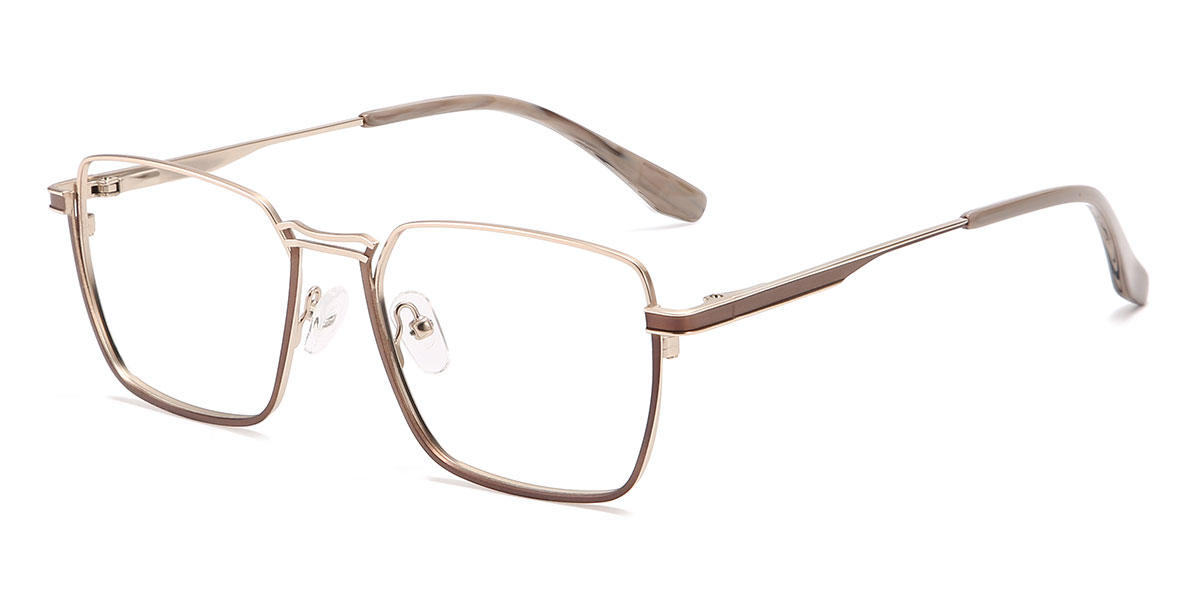Gold Brown Andrew - Rectangle Glasses