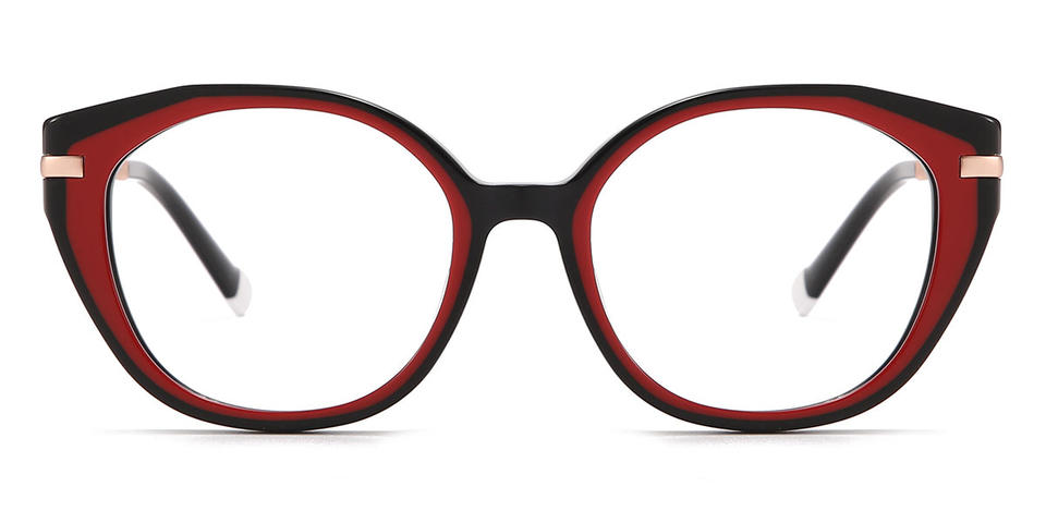 Black Red Kristen - Oval Glasses