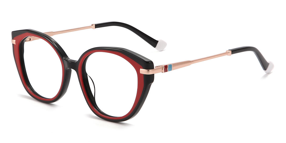 Black Red Kristen - Oval Glasses