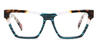 Blue Stripes Meredith - Rectangle Glasses