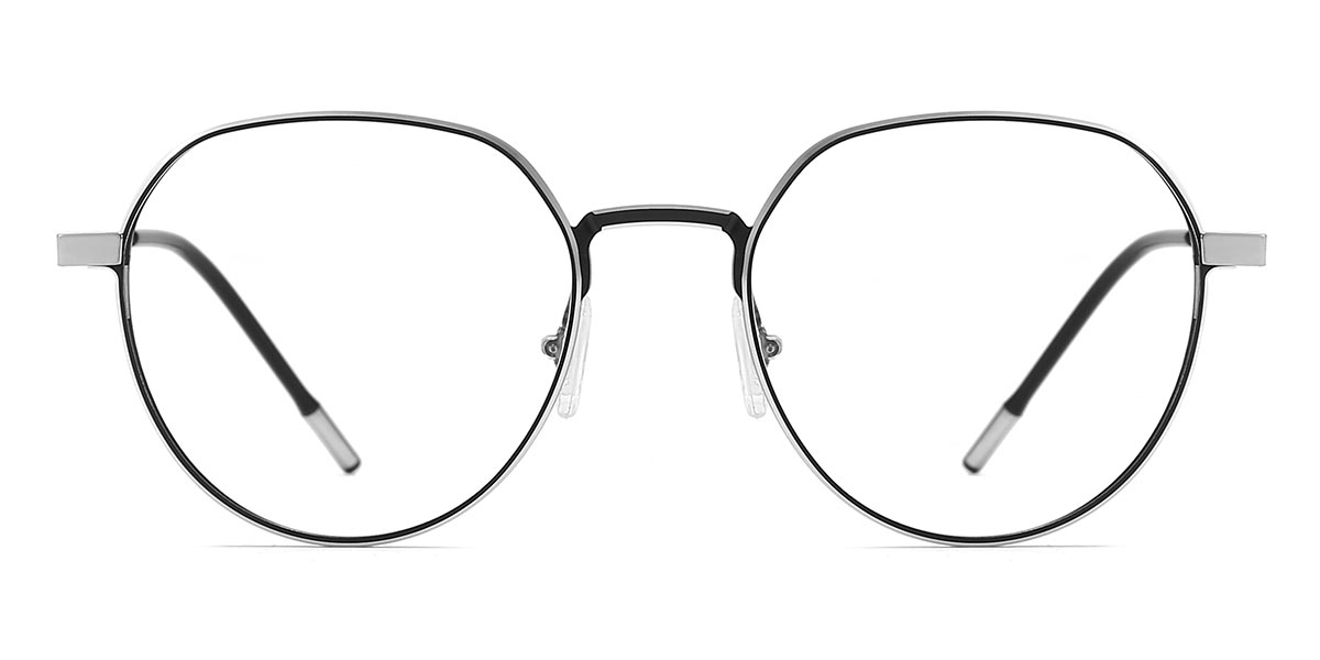 Negro Plata Yumi Gafas - Oval Glasses