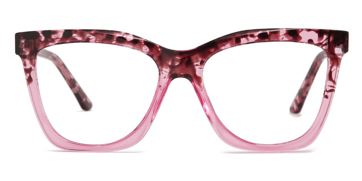 Pink Pink Tortoiseshell Mariah - Square Glasses